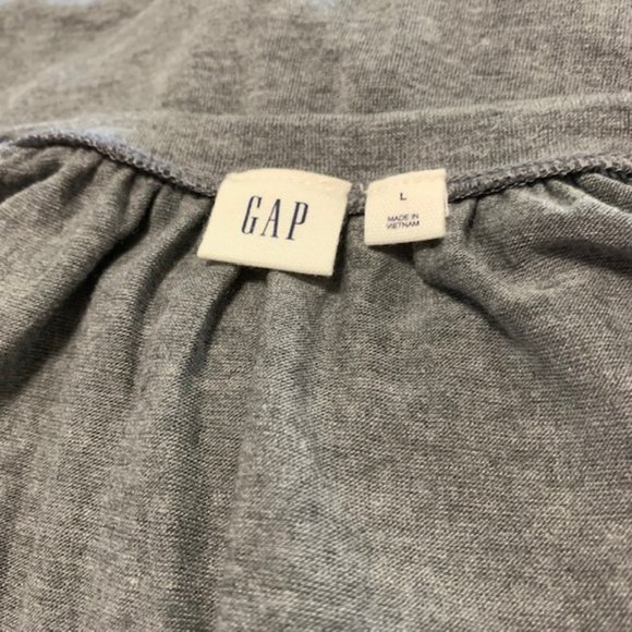 GAP Heather Gray Large Long Sleeve Ruffle Cuff Shirt - Picture 5 of 8